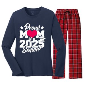 Proud Mom Of A 2025 Senior Grad Women's Long Sleeve Flannel Pajama Set 