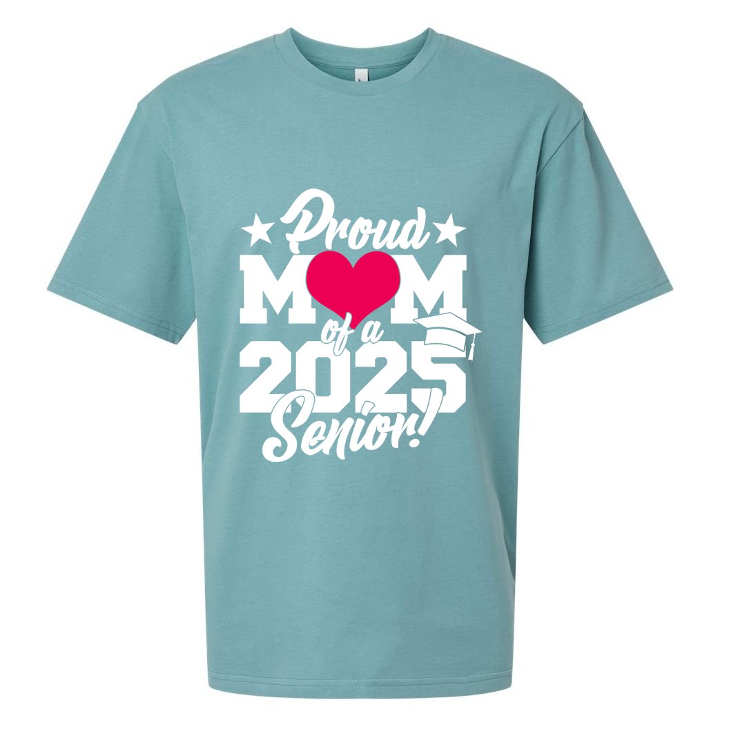 Proud Mom Of A 2025 Senior Grad Sueded Cloud Jersey T-Shirt