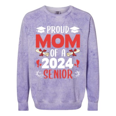 Proud Mom Of A 2024 Senior Cute Gift Graduation 2024 Mommy Gift Cute Gift Colorblast Crewneck Sweatshirt