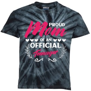 Proud Mom Of An Official Teenager 13th Birthday Party Kids Tie-Dye T-Shirt