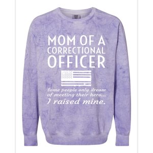 Proud Mom Of A Correctional Officer Mother Thin Silver Line Gift Colorblast Crewneck Sweatshirt