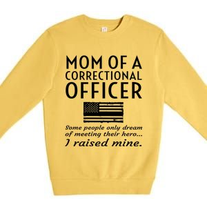 Proud Mom Of A Correctional Officer Mother Thin Silver Line Gift Premium Crewneck Sweatshirt