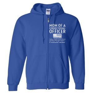 Proud Mom Of A Correctional Officer Mother Thin Silver Line Gift Full Zip Hoodie