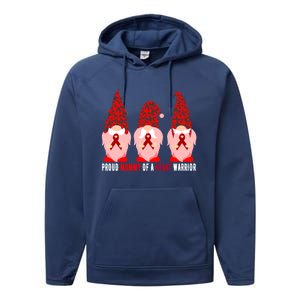 Proud Mommy Of A Heart Warrior Chd Awareness Gift Performance Fleece Hoodie