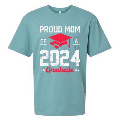 Proud Mom Of A Class Of 2024 Graduate Senior Sueded Cloud Jersey T-Shirt