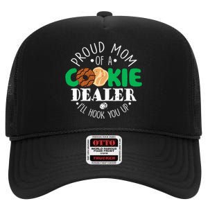 Proud Mom Of A Cookie Dealer Girl Troop Leader Matching High Crown Mesh Back Trucker Hat