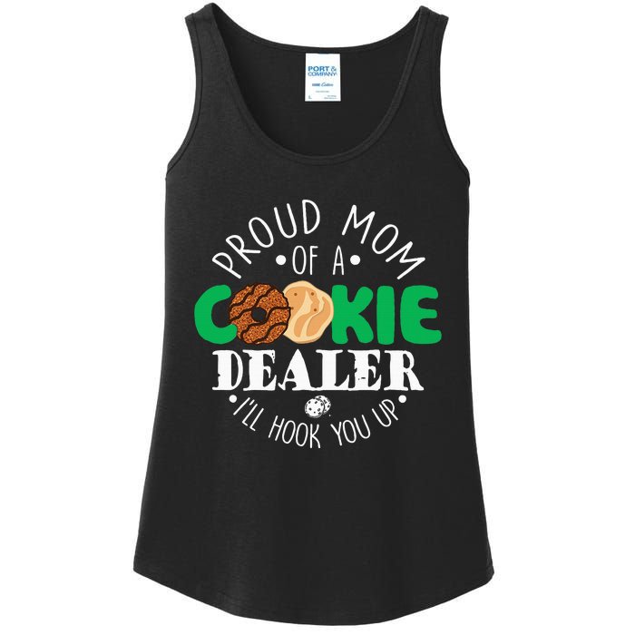 Proud Mom Of A Cookie Dealer Girl Troop Leader Matching Ladies Essential Tank