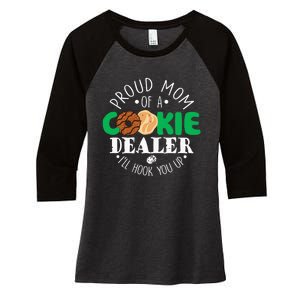 Proud Mom Of A Cookie Dealer Girl Troop Leader Matching Women's Tri-Blend 3/4-Sleeve Raglan Shirt