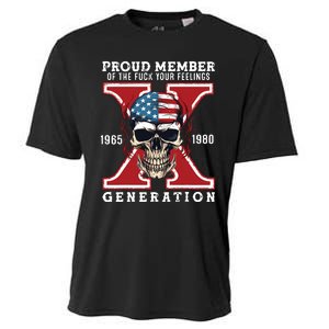 Proud Member Of The Fuck Your Feelings Gen X Horror Skull Cooling Performance Crew T-Shirt