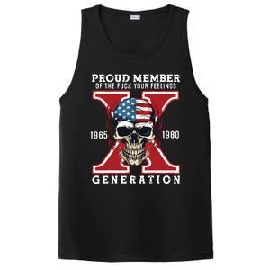 Proud Member Of The Fuck Your Feelings Gen X Horror Skull PosiCharge Competitor Tank