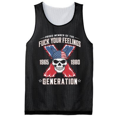 Proud Member Of The Fuck Your Feelings Generation X Mesh Reversible Basketball Jersey Tank