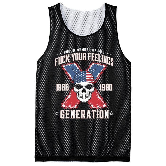 Proud Member Of The Fuck Your Feelings Generation X Mesh Reversible Basketball Jersey Tank