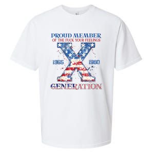 Proud Member Of The Fuck Your Feelings Gen X Usa 4th Of July Sueded Cloud Jersey T-Shirt