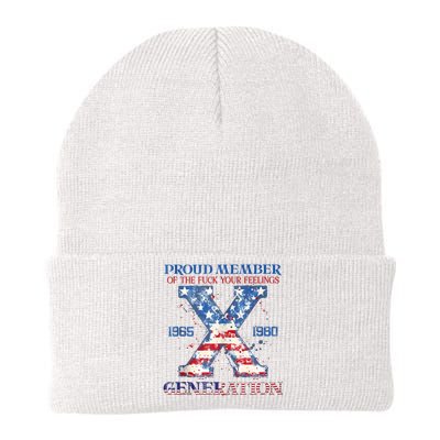 Proud Member Of The Fuck Your Feelings Gen X Usa 4th Of July Knit Cap Winter Beanie