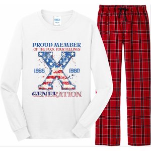 Proud Member Of The Fuck Your Feelings Gen X Usa 4th Of July Long Sleeve Pajama Set