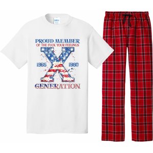 Proud Member Of The Fuck Your Feelings Gen X Usa 4th Of July Pajama Set