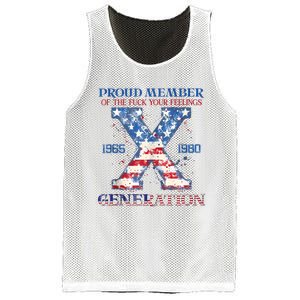 Proud Member Of The Fuck Your Feelings Gen X Usa 4th Of July Mesh Reversible Basketball Jersey Tank