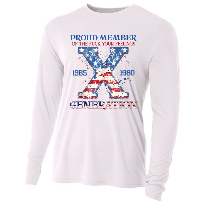 Proud Member Of The Fuck Your Feelings Gen X Usa 4th Of July Cooling Performance Long Sleeve Crew