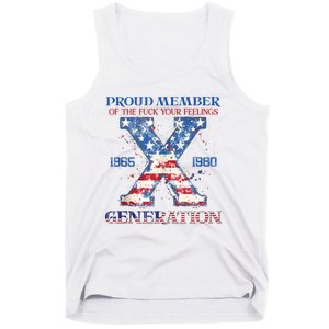 Proud Member Of The Fuck Your Feelings Gen X Usa 4th Of July Tank Top