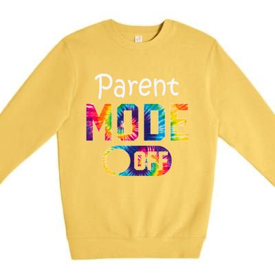 Parent Mode Off Happy Last Day Of School Tie Dye Summer Cute Gift Premium Crewneck Sweatshirt