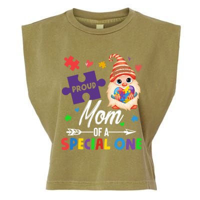 Proud Mom Of A Special One Puzzle Gnome Autism Awareness Meaningful Gift Garment-Dyed Women's Muscle Tee