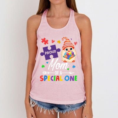 Proud Mom Of A Special One Puzzle Gnome Autism Awareness Meaningful Gift Women's Knotted Racerback Tank