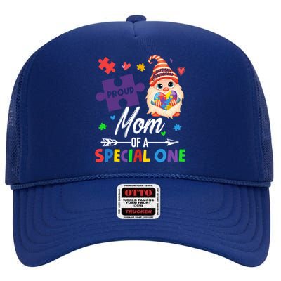 Proud Mom Of A Special One Puzzle Gnome Autism Awareness Meaningful Gift High Crown Mesh Back Trucker Hat