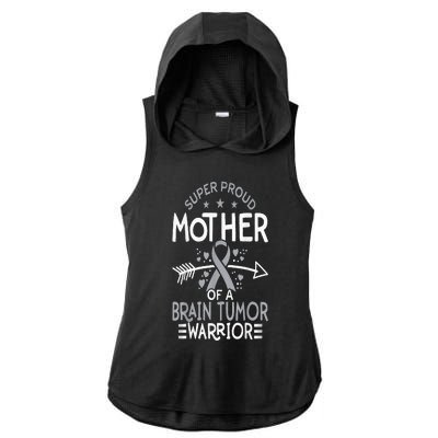 Proud Mom Of Brain Tumor Fighter Mom Brain Cancer Awareness Ladies PosiCharge Tri-Blend Wicking Draft Hoodie Tank