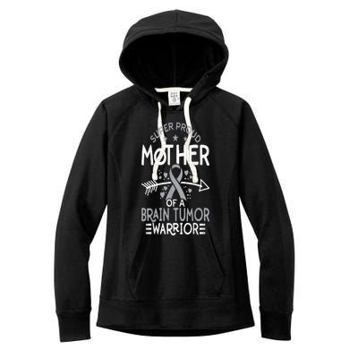 Proud Mom Of Brain Tumor Fighter Mom Brain Cancer Awareness Women's Fleece Hoodie