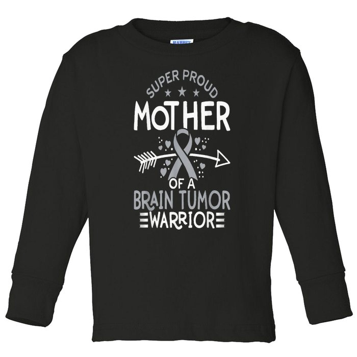 Proud Mom Of Brain Tumor Fighter Mom Brain Cancer Awareness Toddler Long Sleeve Shirt