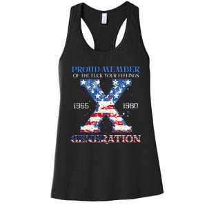 Proud Member Of The Fuck Your Feelings Gen X Usa Women's Racerback Tank