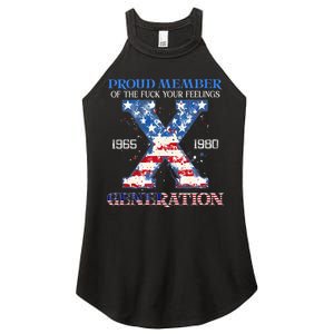 Proud Member Of The Fuck Your Feelings Gen X Usa Women's Perfect Tri Rocker Tank