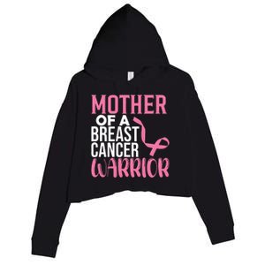 Proud Mother Of A Breast Cancer Warrior Crop Fleece Hoodie