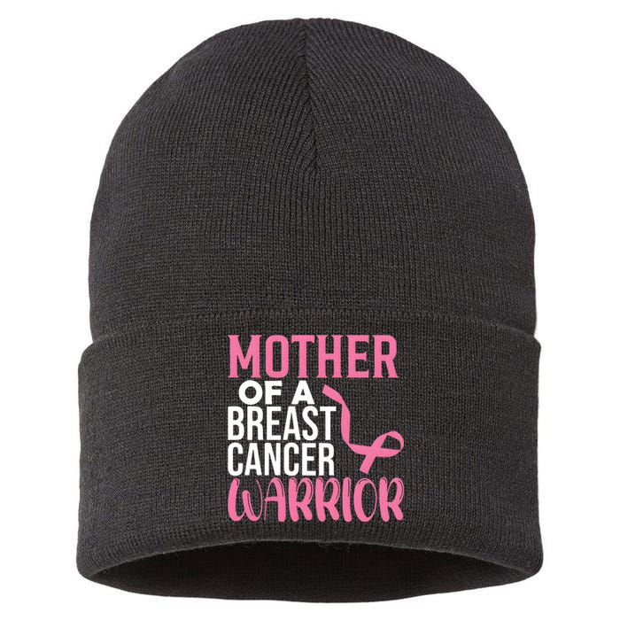 Proud Mother Of A Breast Cancer Warrior Sustainable Knit Beanie