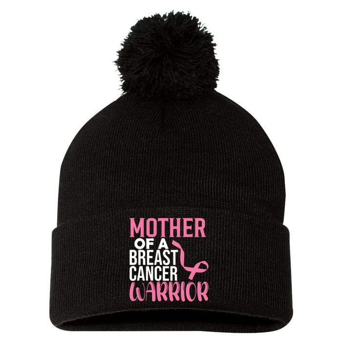 Proud Mother Of A Breast Cancer Warrior Pom Pom 12in Knit Beanie