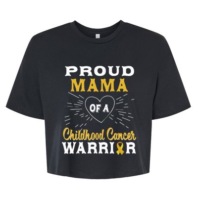 Proud Mama Of A Hood Cancer Warrior Awareness Gift Bella+Canvas Jersey Crop Tee