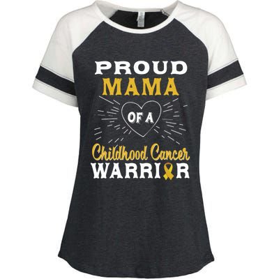 Proud Mama Of A Hood Cancer Warrior Awareness Gift Enza Ladies Jersey Colorblock Tee