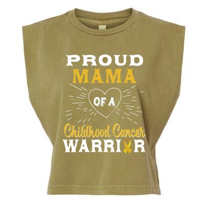 Proud Mama Of A Hood Cancer Warrior Awareness Gift Garment-Dyed Women's Muscle Tee