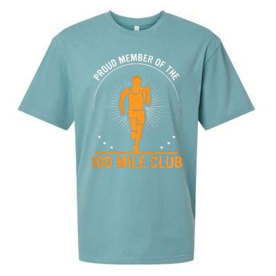 Proud Member Of The 100 Mile Club Ultra Run Trail Running Sueded Cloud Jersey T-Shirt