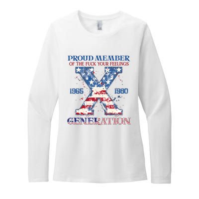 Proud Member Of The Fuck Your Feelings Gen X Usa 4th Of July Womens CVC Long Sleeve Shirt