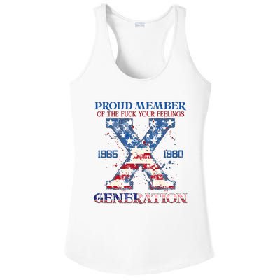 Proud Member Of The Fuck Your Feelings Gen X Usa 4th Of July Ladies PosiCharge Competitor Racerback Tank