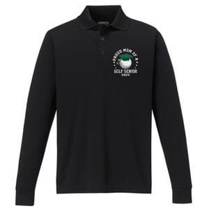 Proud Mom Of A Golf Senior Class Of 2025 Matching Family Performance Long Sleeve Polo