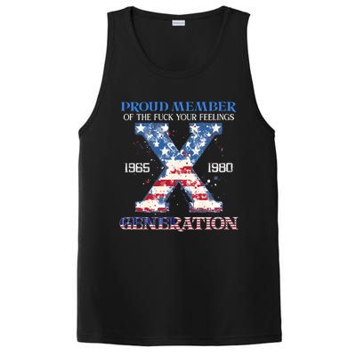 Proud Member Of The Fuck Your Feelings Gen X Usa 4th Of July PosiCharge Competitor Tank