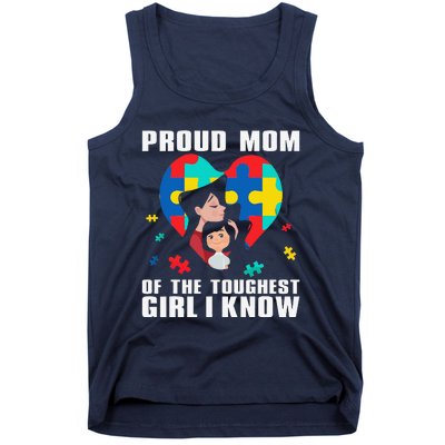 Proud Mom Of The Toughest Autism Awareness Novelty Tank Top