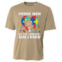 Proud Mom Of The Toughest Autism Awareness Novelty Cooling Performance Crew T-Shirt