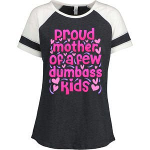 Proud Mom Of A Few Dumbass Children Enza Ladies Jersey Colorblock Tee