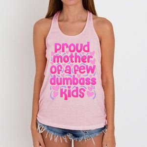 Proud Mom Of A Few Dumbass Children Women's Knotted Racerback Tank