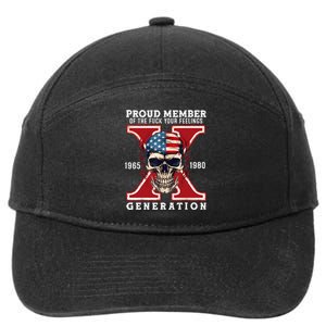 Proud Member Of The Fuck Your Feelings Gen X Horror Skull 7-Panel Snapback Hat