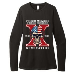 Proud Member Of The Fuck Your Feelings Gen X Horror Skull Womens CVC Long Sleeve Shirt