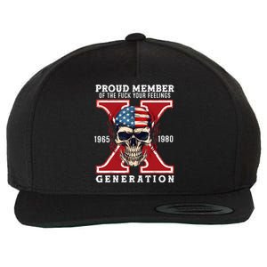 Proud Member Of The Fuck Your Feelings Gen X Horror Skull Wool Snapback Cap